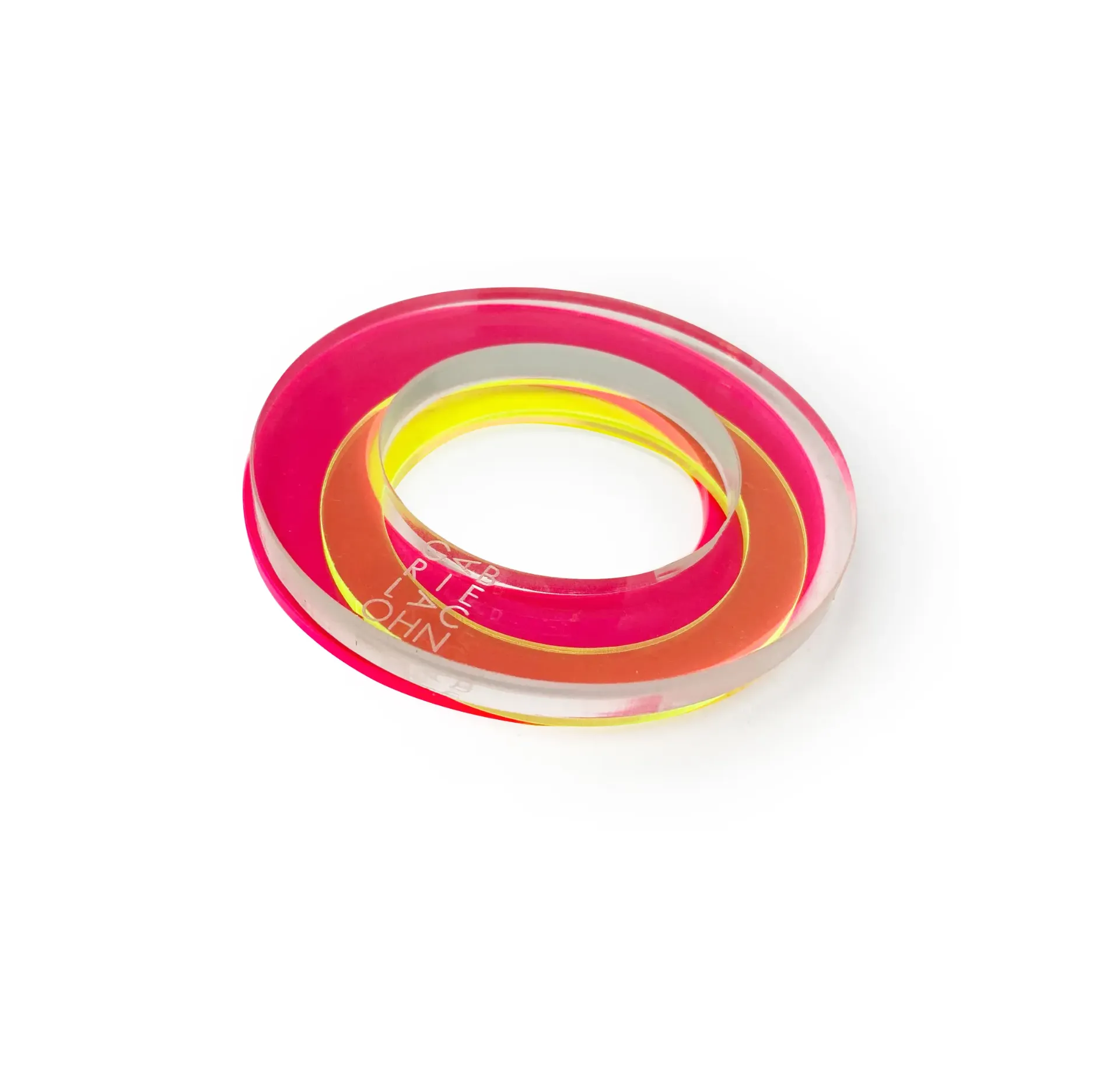Transparent / Fuchsia / Green - 3 Bracelets