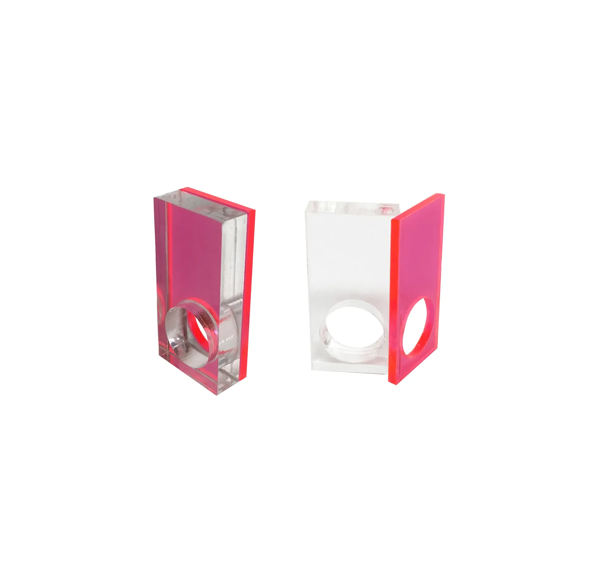 Transparent / Fuchsia - 2 Rings